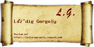 Lédig Gergely névjegykártya